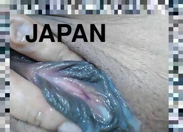 Closure look of japanese creampie pussy