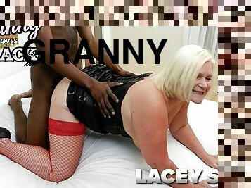 GRANNYLOVESBLACK - BBW Lacey Loves Bouncing On Black Dick