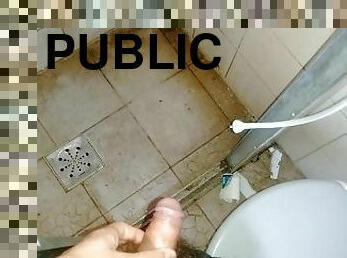 huge piss in public bathroom