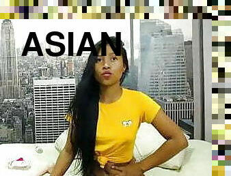 asiatisk, masturbation, orgasm, fitta-pussy, kvinnligt-sprut, fingerknull, webbkamera