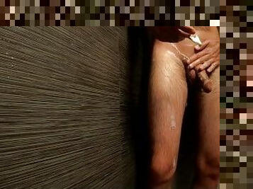Taking Shower. Shaving. Masturbating my big cock. Cockrash.
