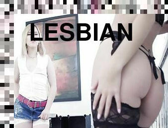 Lingerie Lesbian Seducing Gf Before Dildo Fuck