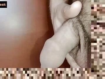 Jerking off young uncut dick