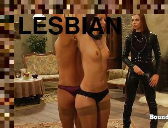 Lesbian Madame Whipping Their Tight Tied Up Slave Bodies