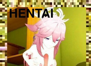 GENSHIN IMPACT YAE MIKO is a perfect hentai cumslut (3D HENTAI)