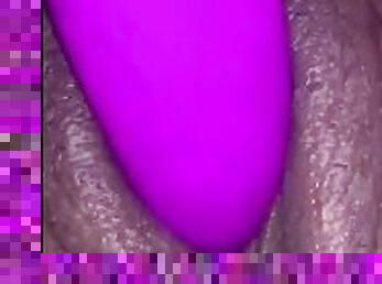 clito, masturbation, amateur, ébène, jouet, solo