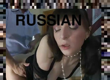 russisk, eldre, cumshot, milf, strømper-stockings, facial, brunette