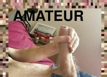 masturbation, amatör, cumshot, gigantisk-kuk, avrunkning, strand, juckande, kåt, vit, kuk