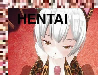 3D HENTAI Neko girl titjob your cock