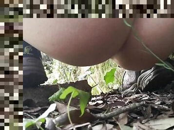 Peeing in the nature after sex