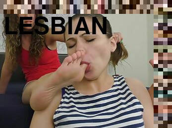 Sub Girl - Licking Dirty Shoe Soles In Lesbian Femdom