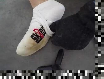 Sweaty white cum-Sk8erboy-socks