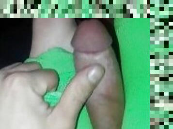 Sexy green athletic socks sockjob footjob