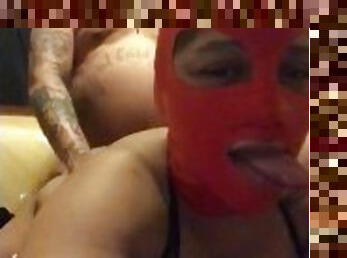 Mask slut wife getting used before her husband comes home