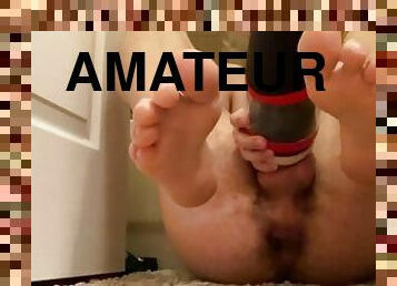 masturbaatio, amatööri, teini, lelu, käsihomma, jalat, pov, soolo