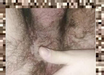 Hairy Femboy Slut Stuffs Her Ass With M&M's