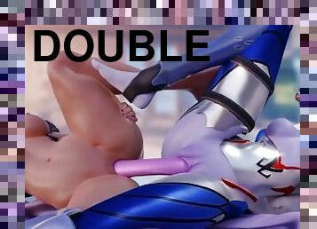 Sombra and Widowmaker (Tricolore Skin) Play With a Double-Sided Dildo Animation