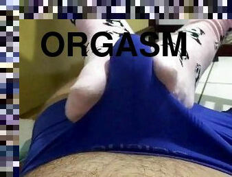 orgasme, føtter, truser, cum, søt, fetisj, footjob, kledd-sex, undertøy-underwear