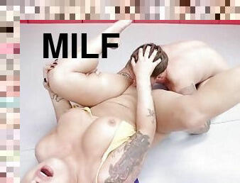 milf, doigtage, lutte