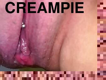 feit, pussy, kone, amatør, milf, creampie, bbw, toalett, piercet