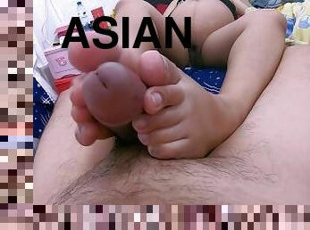 asian, anjing, mengandung, amateur, urut, pasangan, kaki, pov, thai, kali-pertama