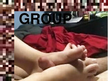 Twinks gives amazing foot job (full video on only fans thustin69