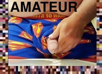 cums in superman boxers