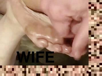 Big cumshot wifes feet