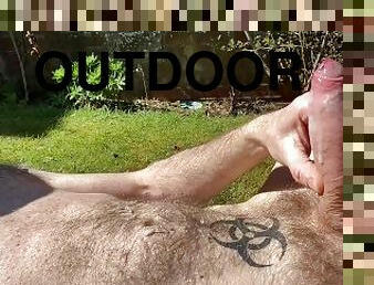 Jerking off outdoors, the sunshine makes me horny