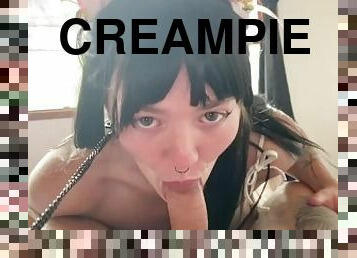Submissive thick white girl gets a creampie