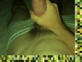 Horny hung twink jerks off his big cock