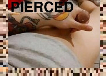 Tattooed and pierced guy self satisfaccion