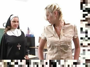 A nasty nun needs to pussies of bad girls