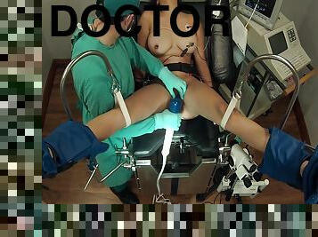 doktor, igračke, latine, fetiš, ponižavanje, brinete