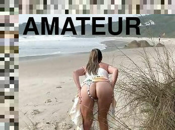 mastrubacija, javno, amaterski, prihajanje, milf, mami, drkanje, plaža, drkanje-jerking, mama