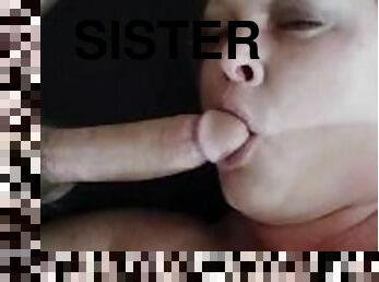 Stepsister makes me cum by sucking on my balls!