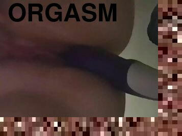 Solo anal dildo orgasm cum