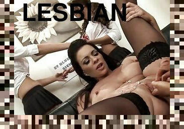 Hot Young Employees Having Lesbian Orgy In The Office