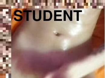 Sensual masturbation of a petite beautiful student