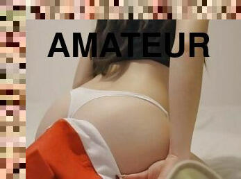 amateur, ados, culotte, fétiche, solo, humide