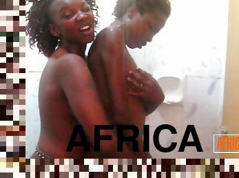 Real African Lesbians Passionately Kissing