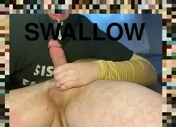 Faggot cumslut swallows a fist for daddy