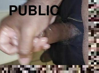 Jacking off in public rest romm