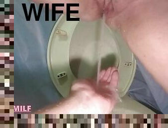 pissing, kone, amatør, eldre, milf, hjemmelaget, tysk, par, bbw, pov