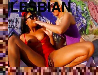 ציצי-גדול, פיסטינג, בחוץ, מבוגר, לסבית-lesbian, צעצוע, משובח, גרביונים-stockings, בלונדיני, בעל-נבגד