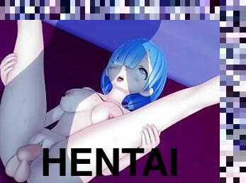 storatuttar, hembiträde, japansk, creampie, anime, hentai