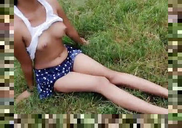 Indian Village Girl Romance Outdoor With Boyfriend