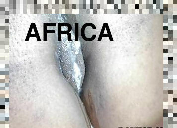 rumpe, doggy, amatør, ebony, interracial, creampie, svart, par, cum, afrikansk