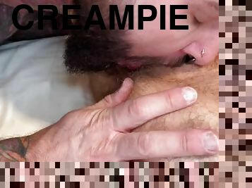 Teddy Bryce licking Johny Walker's creampie out of Eddy's ftm pussy