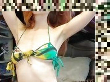 undressing fetish tyedye bikini 4